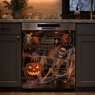 Reusable Halloween Themed Magnetic Dishwasher Cover – Kitchen Decor for a Spooky Atmosphere