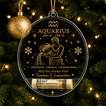 Zodiac Christmas Cash Ornament – 12 Astrology Signs Money Holder Keepsake Gift