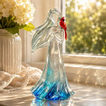 Cardinal Memorial Woman Figurine