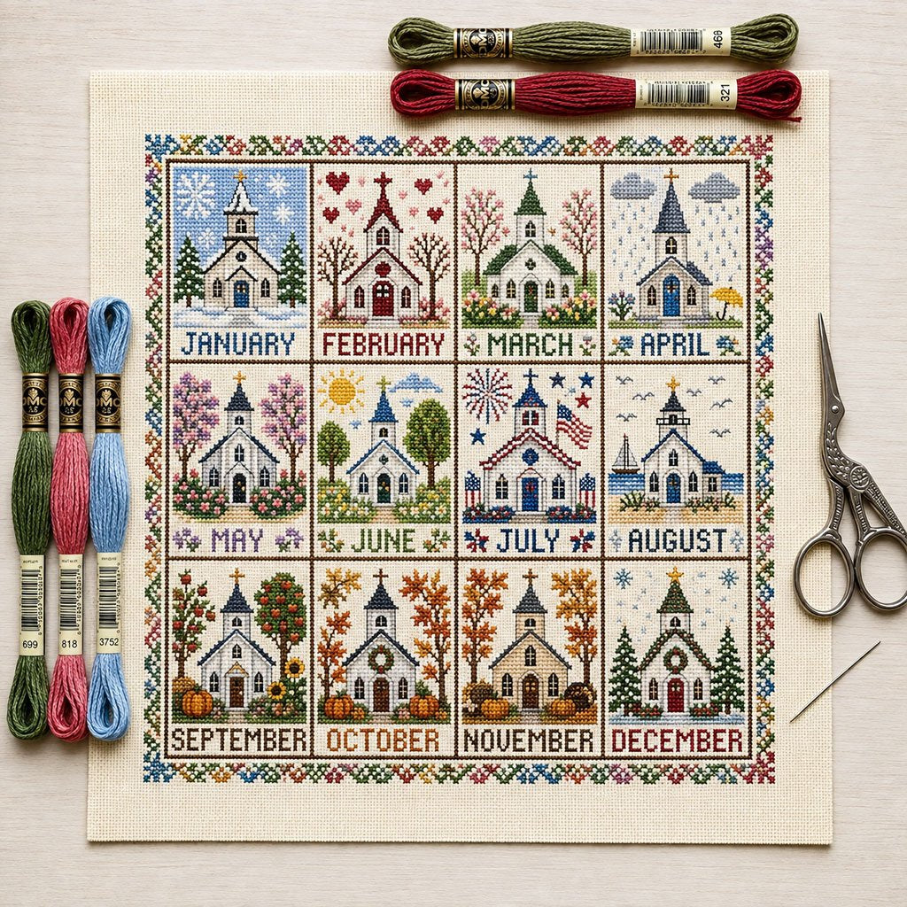 12-Month Cross Stitch Kit