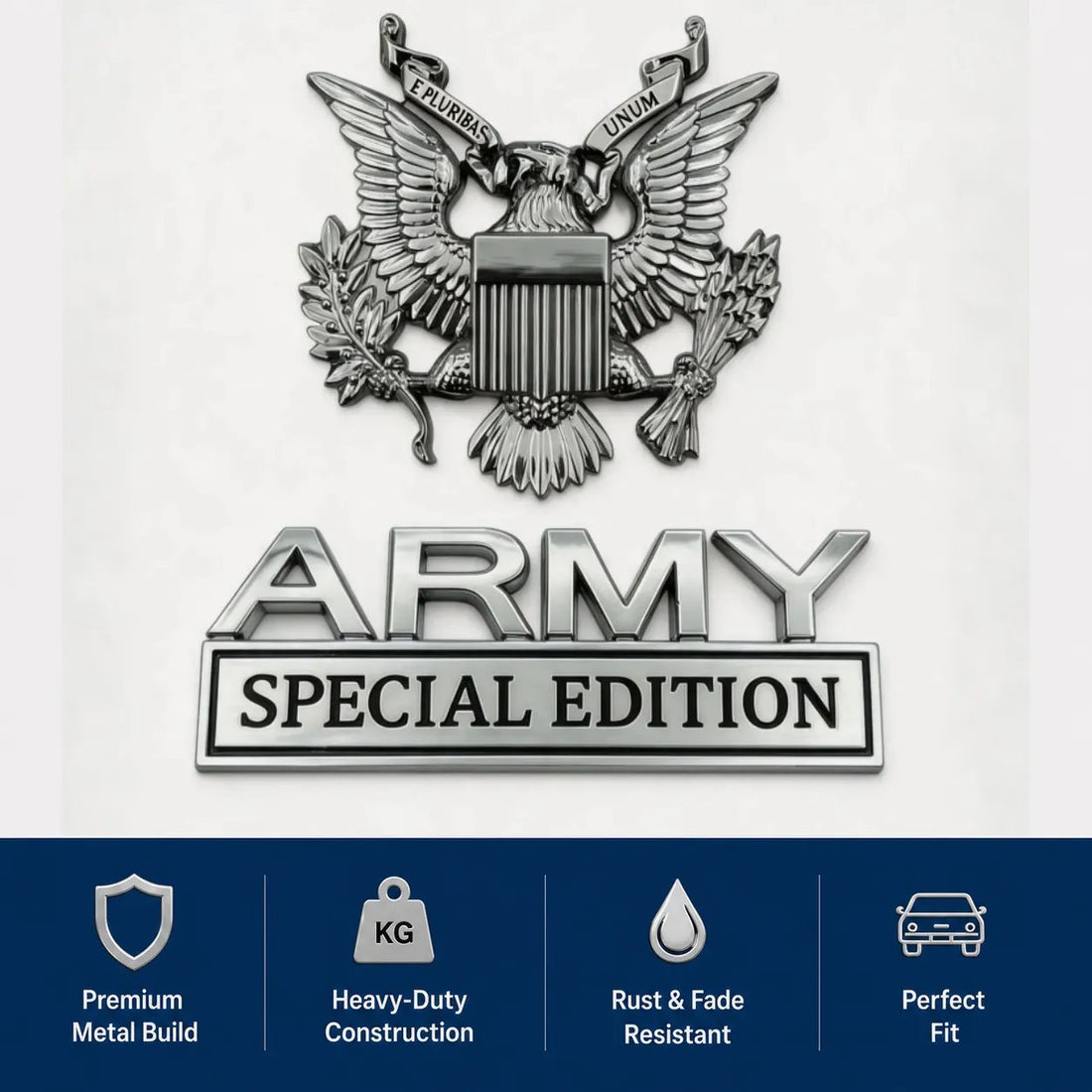 U.S. Army Eagle Car Emblem Metal Badge