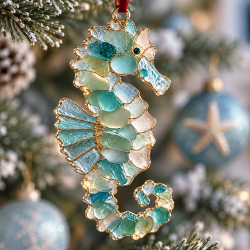 Sea Glass Ocean Christmas Ornaments