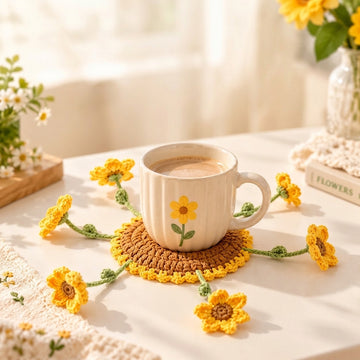 Sunflower Crochet Coaster Kit