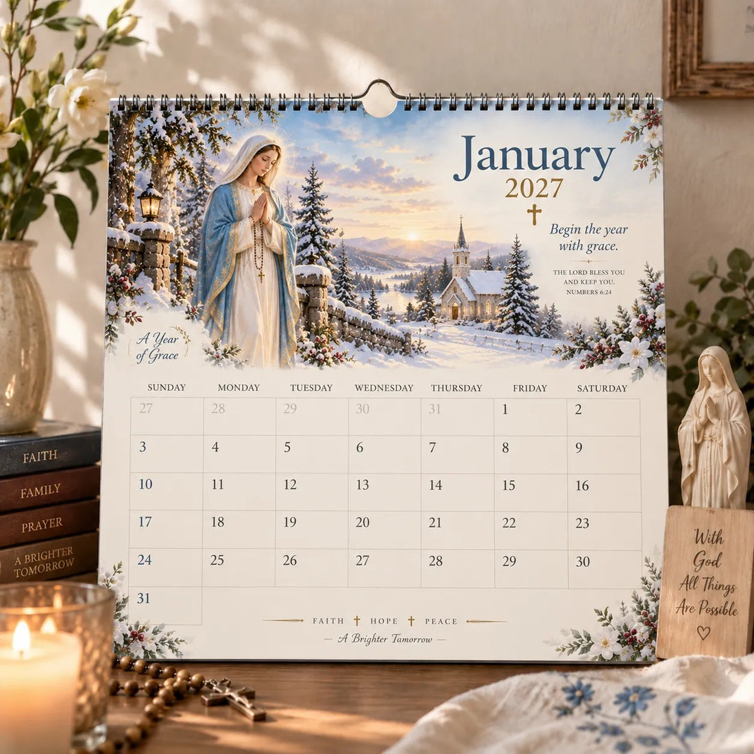 2027 Blessed Mother Wall Calendar