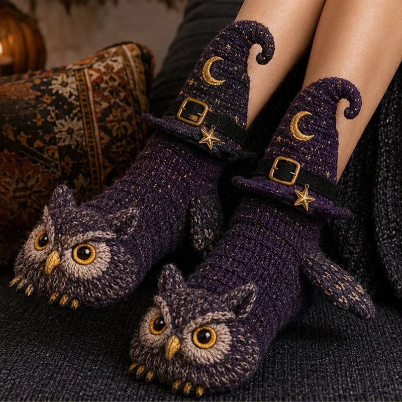 Witch’s Black Cat Slipper Socks