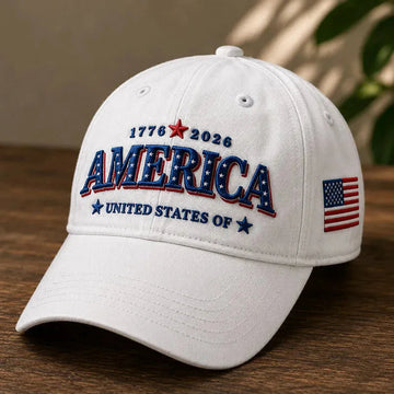 America 1776-2026 Patriotic Anniversary Baseball Cap
