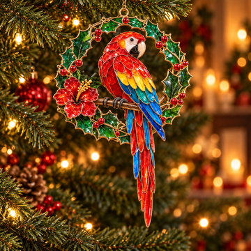 Tropical Parrot Christmas Ornaments