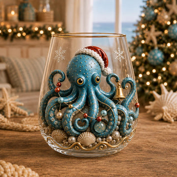 Coastal Christmas Collection – Holiday Stemless Glass Set