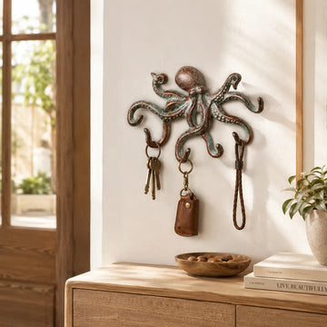 Vintage Octopus Wall Hook – Rustic Coastal Storage