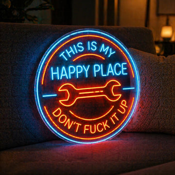This Is My Happy Place Neon Garage Sign