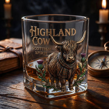 Highland Cow Whiskey Glass