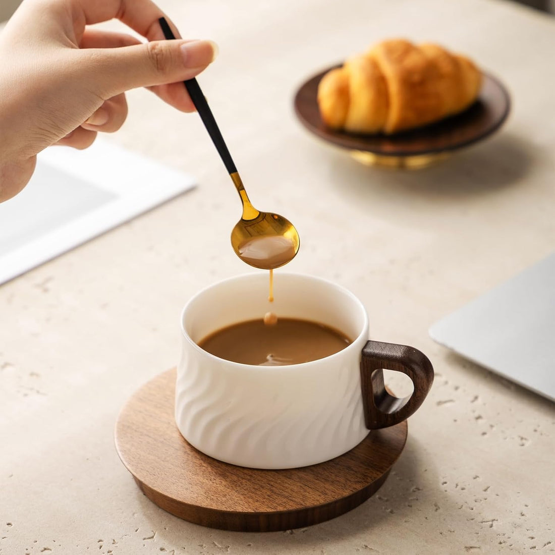 Tea Cup and Saucer Set – 6 oz Ceramic Espresso Coffee Cup