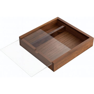 Walnut Wood Keepsake Box with Clear Acrylic Lid – Handmade Storage Box