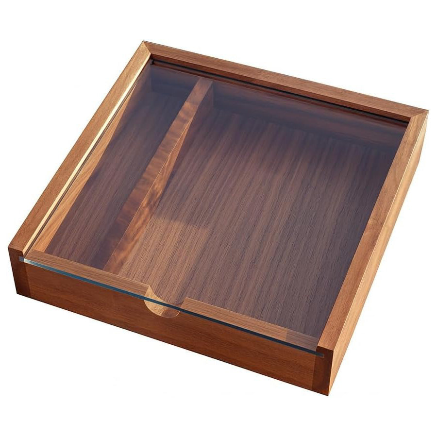 Walnut Wood Keepsake Box with Clear Acrylic Lid – Handmade Storage Box