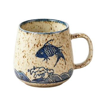 Hand-Painted Ceramic Mug – Vintage Style, Underglaze Craft