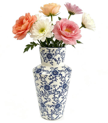 Rustic Farmhouse Ceramic Flower Vase – Heavy Duty Table Vase