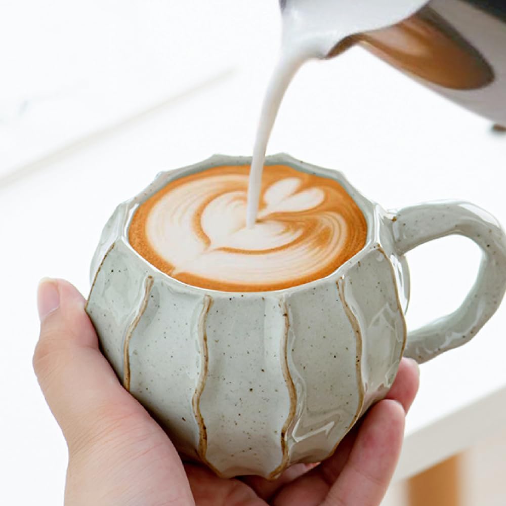 Hand-Painted Rustic Ceramic Coffee Mug – Tea Cup