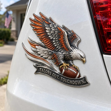 "Talons Out. Touchdown!" Premium Metal Eagle Car Emblem
