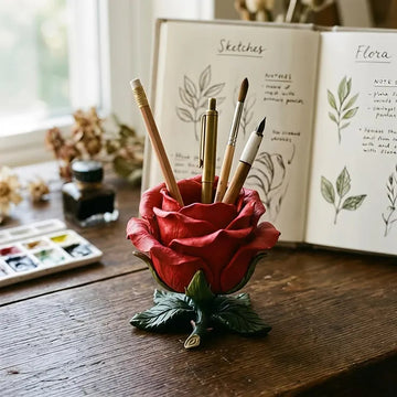 Blooming Rose Pen & Brush Holder