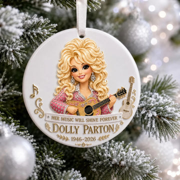 Dolly Parton Memorial Ornament 1946-2026 — Queen of Country Music Commemorative Ornament