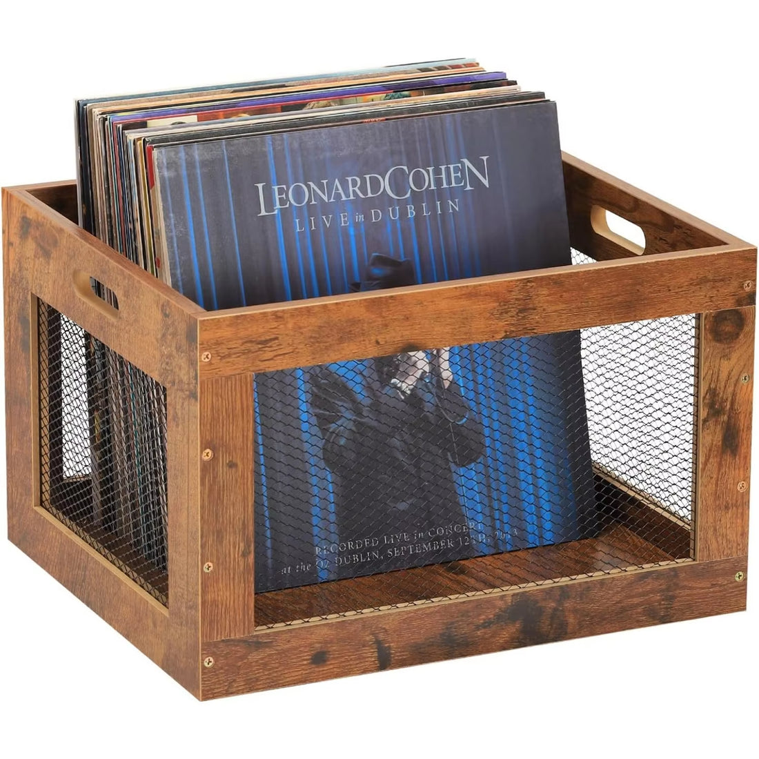 Vinyl Library Crate Solid Wood Storage Cube