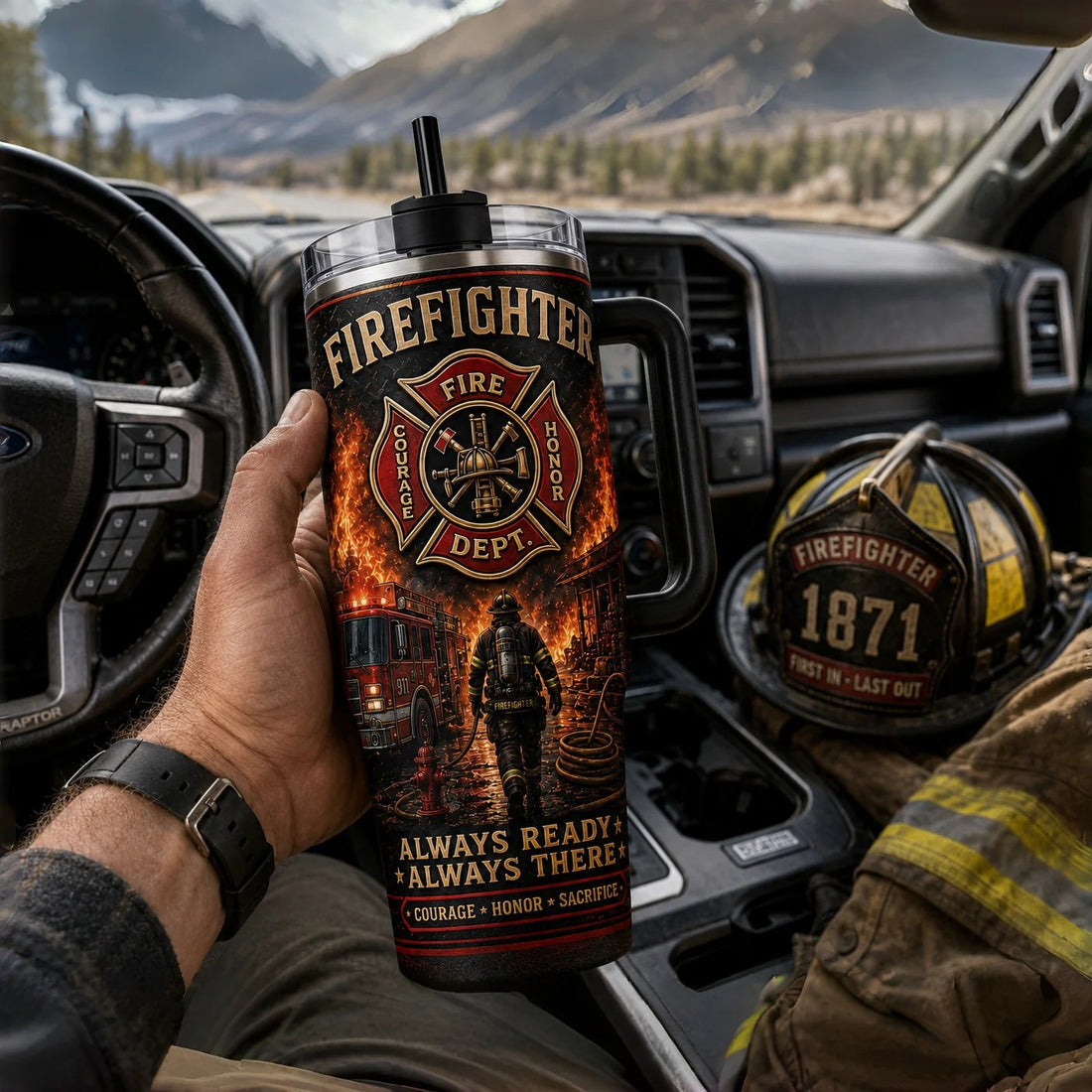 Firefighter Courage Honor Sacrifice Stainless Steel Tumbler