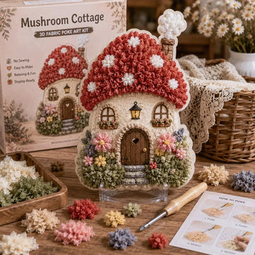 Whimsical Village 3D Fabric Poke Art Kit