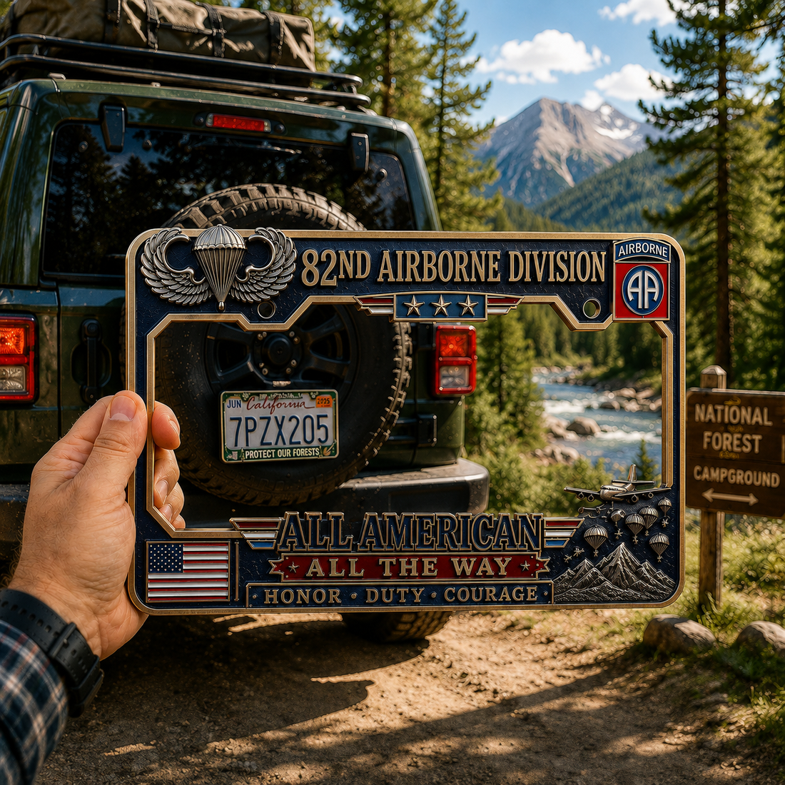 U.S. Army 82nd Airborne Division Tribute License Plate Frame