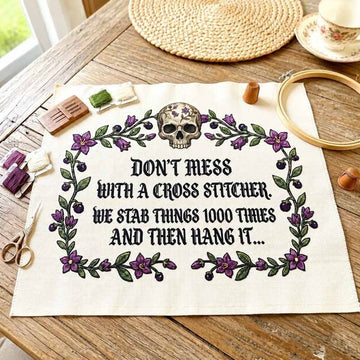 Funny Gothic Skull Cross Stitch Kit