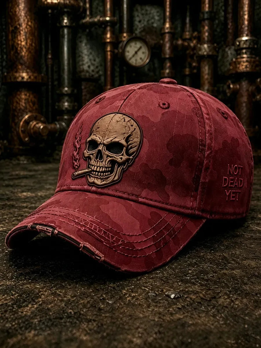 Retro Skull Art Print Casual Baseball Cap