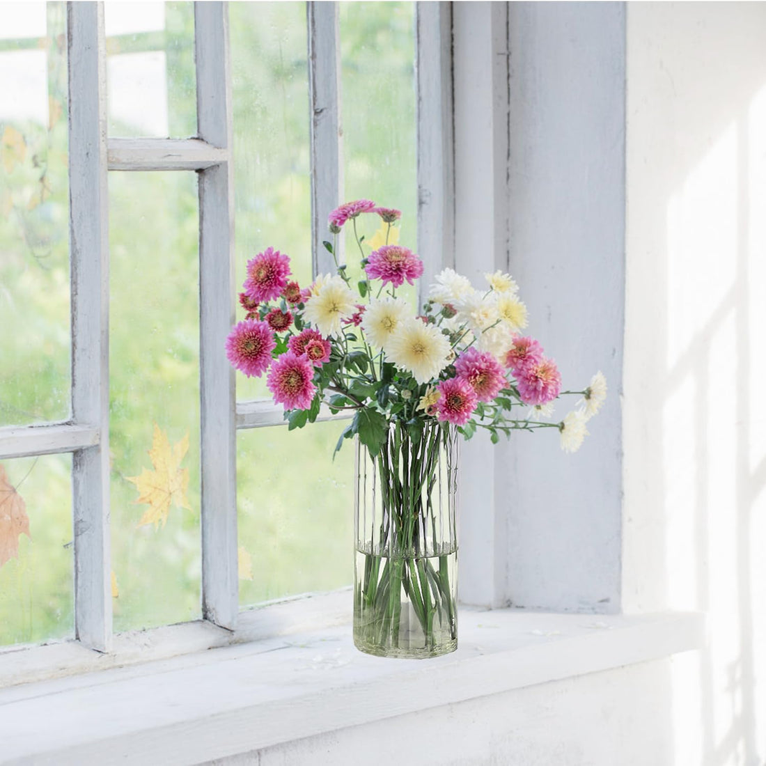 Clear Glass Flower Vase – 6" Modern Decorative Vase