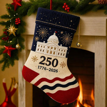USA 250th Anniversary 1776–2026 Embroidered Christmas Stocking