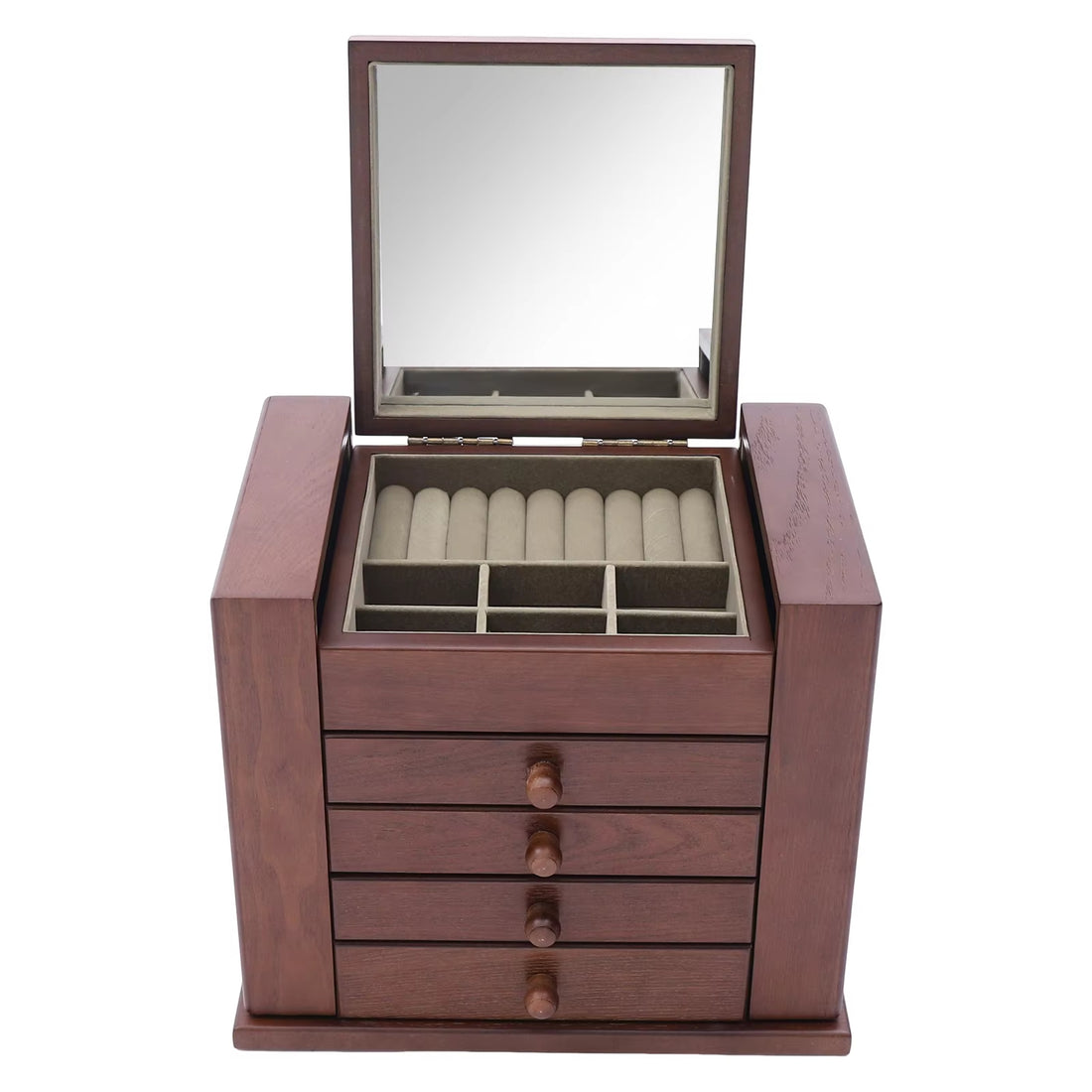 Victorian Jewelry Cabinet - 5-Tier Vintage Organizer with Mirror