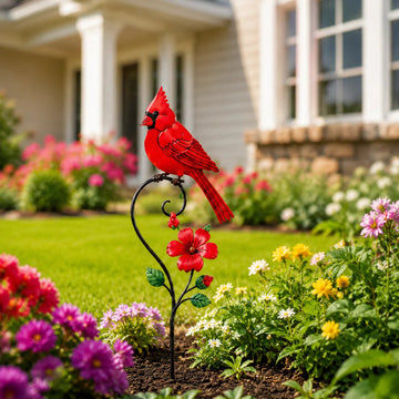 Red Cardinal Garden Stake Decoration