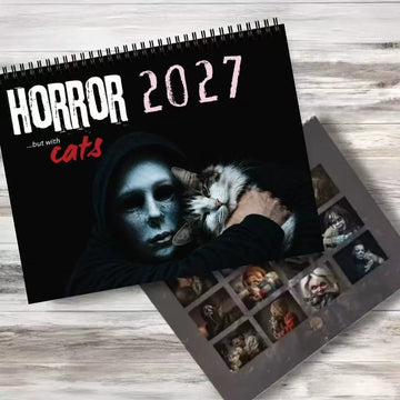 2027 Halloween Horror Movie & Cats Wall Calendar
