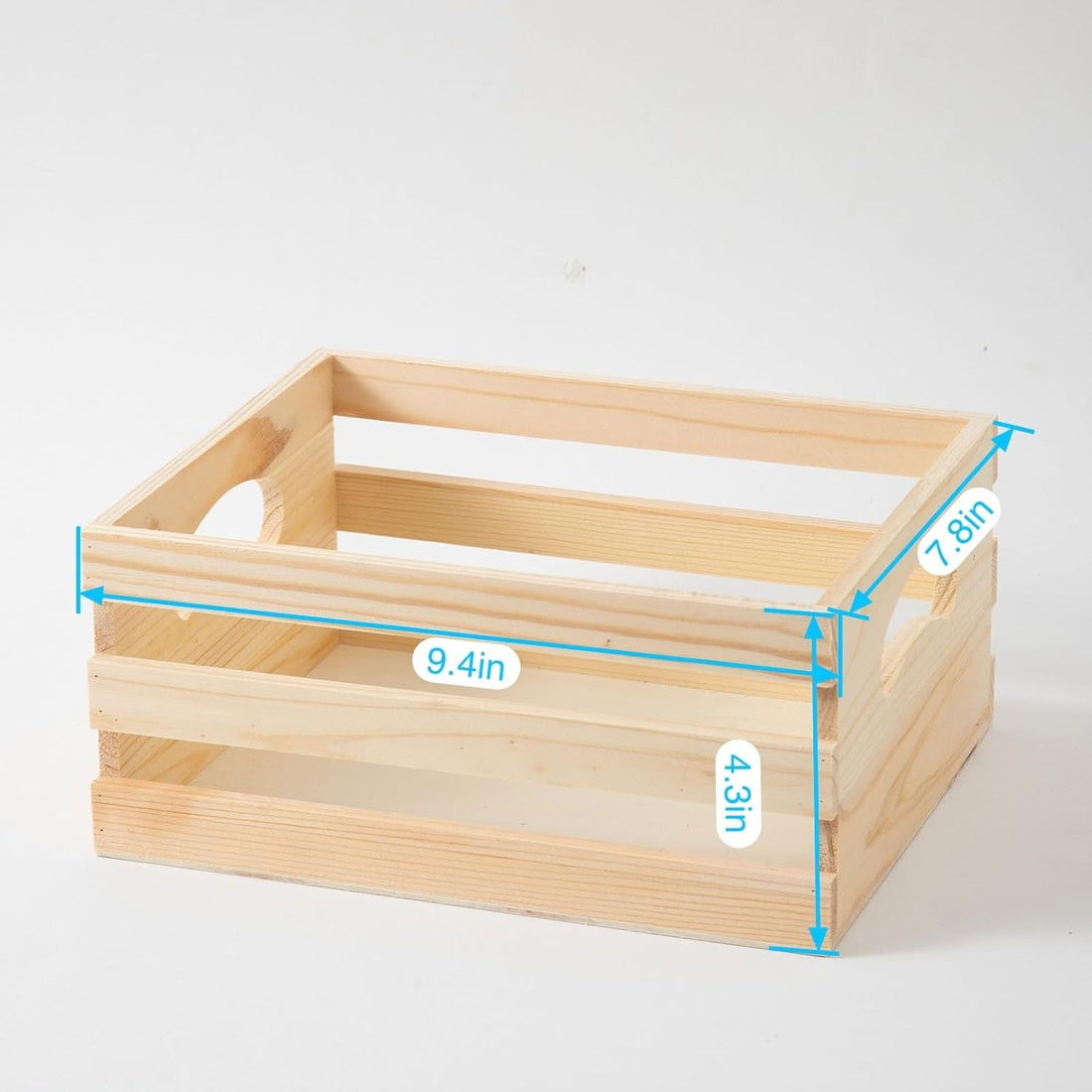 Set of 3 Rustic Wooden Nesting Crates with Handles – Decorative Wood Storage Boxes