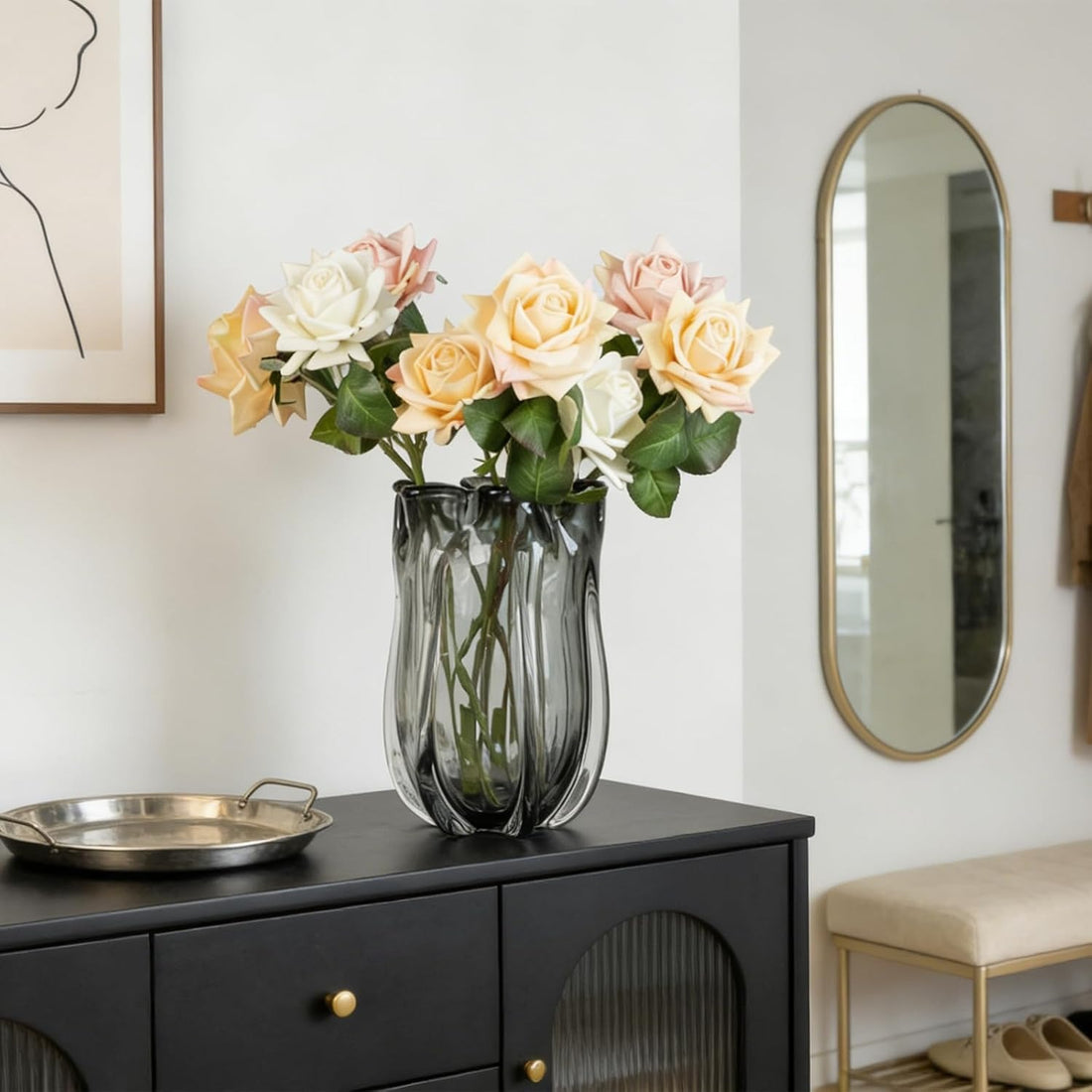 Modern Hand-Blown Art Glass Vase