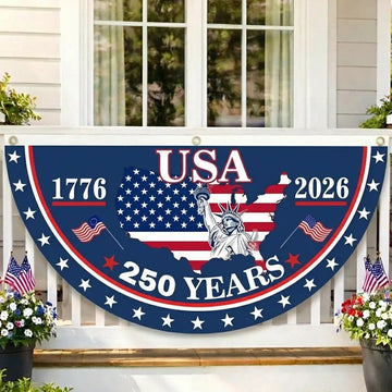 250th Anniversary USA Fan Flag 1776–2026 Patriotic Bunting Flag