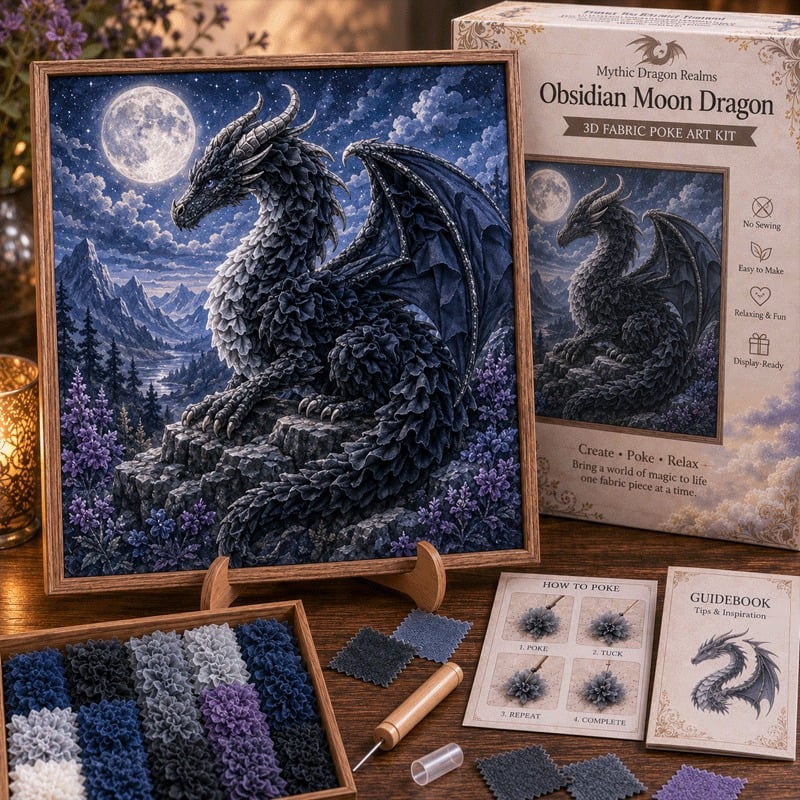 Mythic Dragon Realms 3D Fabric Poke Art Kit