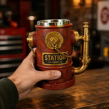 Vintage Fire Hydrant Mug with Pipe Handle