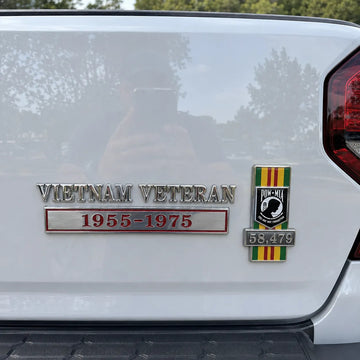 Vietnam Veteran 1955 Memorial Car Emblem Metal Badge