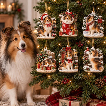 Shetland Sheepdog Christmas Ornament Gift Set