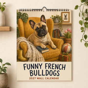Funny French Bulldogs 2027 Wall Calendar