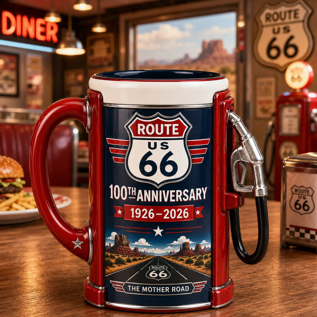 Route 66 Centennial Fuel Pump Mug – 100th Anniversary Edition