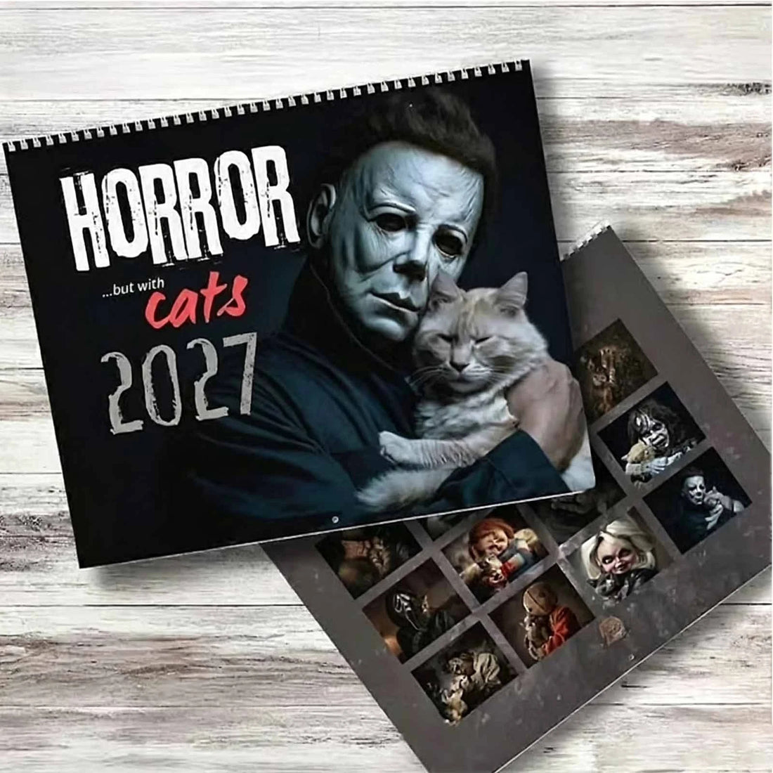 2027 Halloween Horror Movie & Cats Wall Calendar