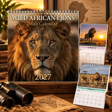 Wild African Lions 2027 Wall Calendar – 12-Month Wildlife Calendar