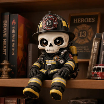 Firefighter Skeleton Shelf Sitter