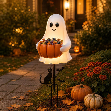 Halloween Ghost Candy Keeper Garden Stake