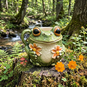 Cute Frog Flower Mug