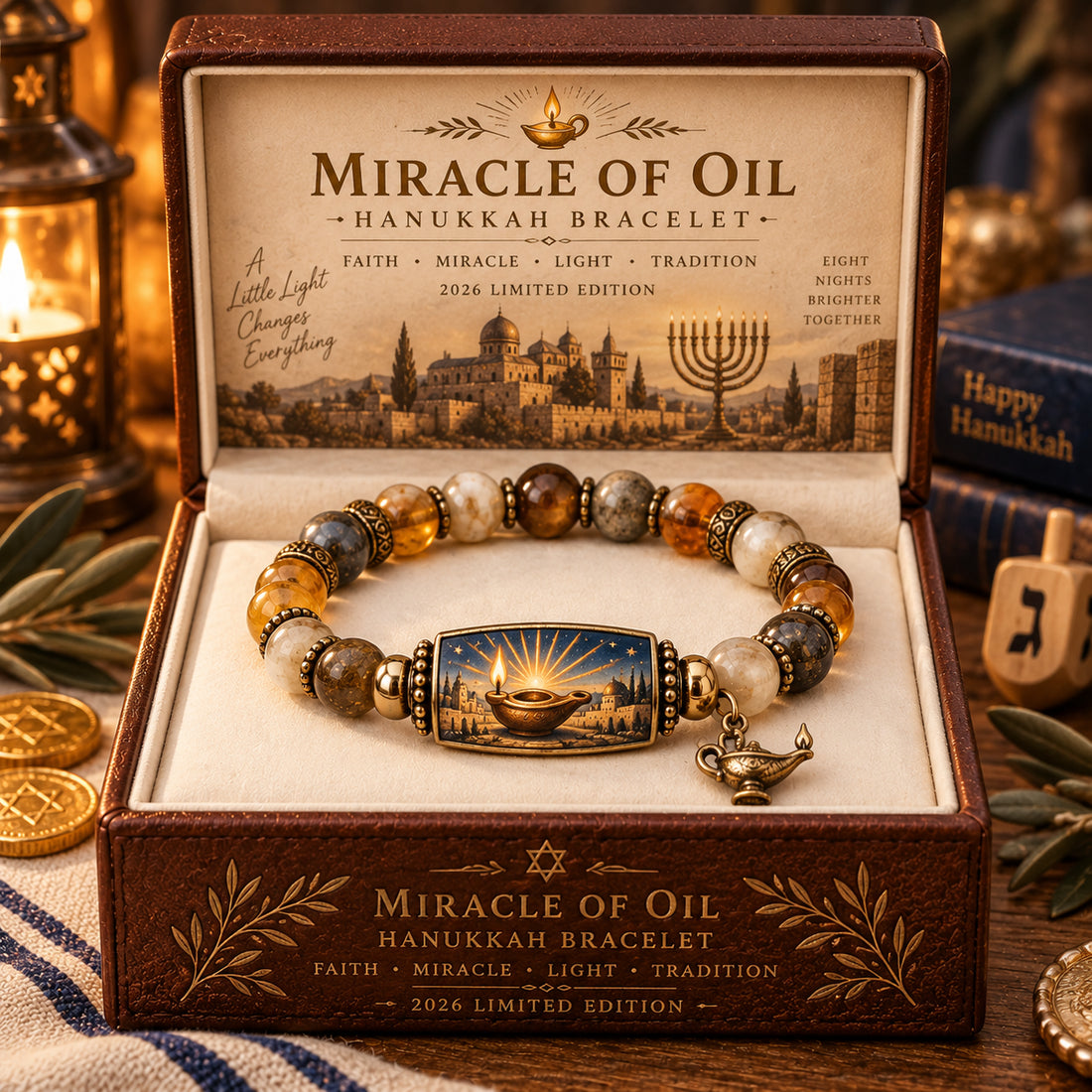 2026 Hanukkah Bracelet – Festival of Lights Symbolic Beaded Bracelet